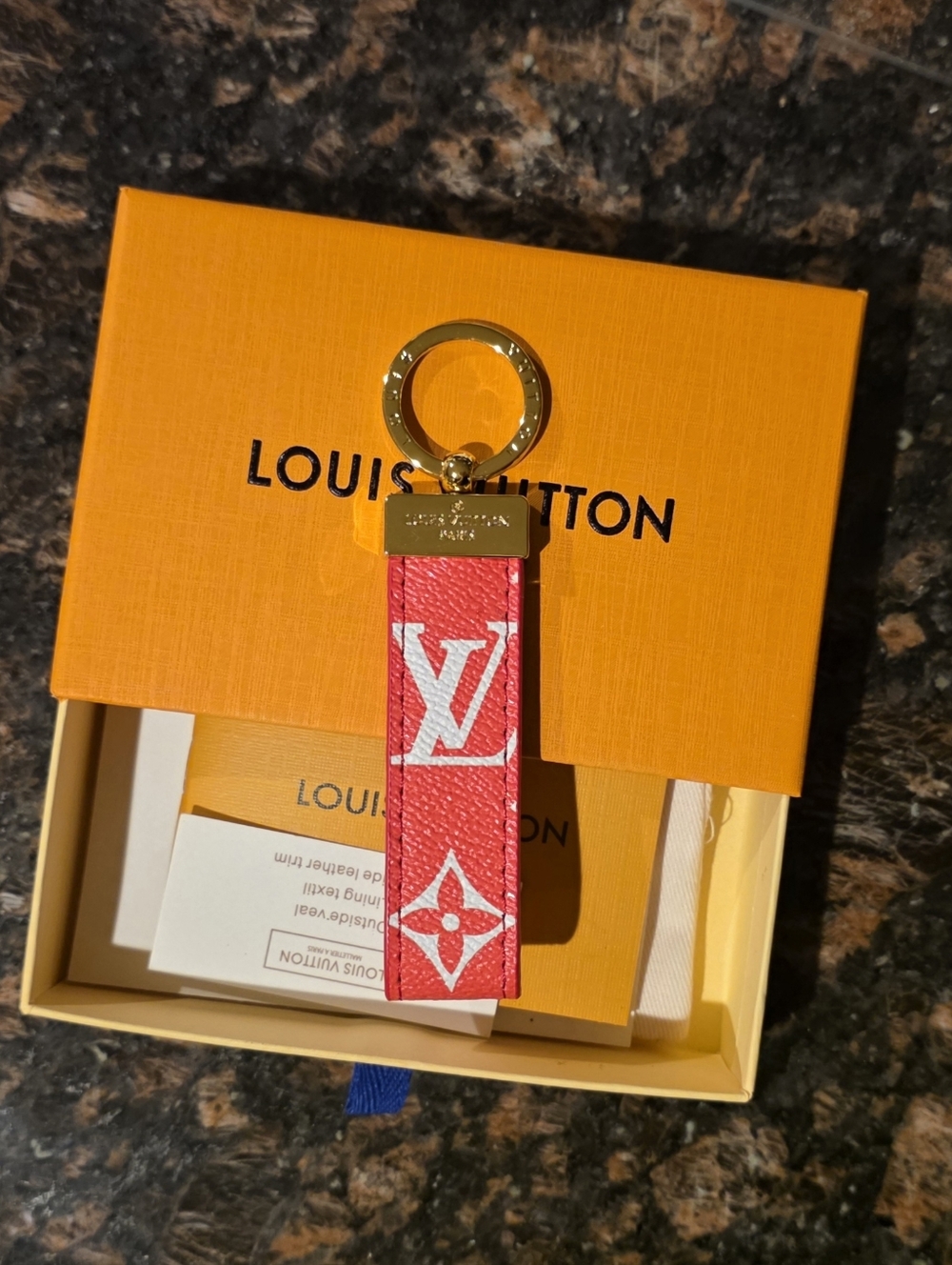Monogram Key Chain w/Box - Red